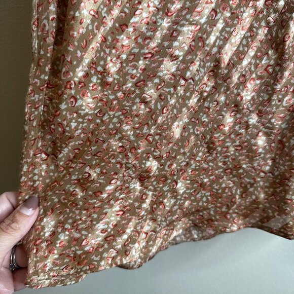 Vintage Talbots Babydoll Blouse Top Sz 16 Petite Brown Tan 100% Silk Y2K Fairy - Picture 4 of 11